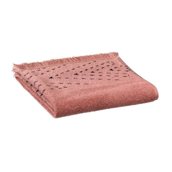 Serviette de bain rose 50 X 100 NEUVE - Yuna