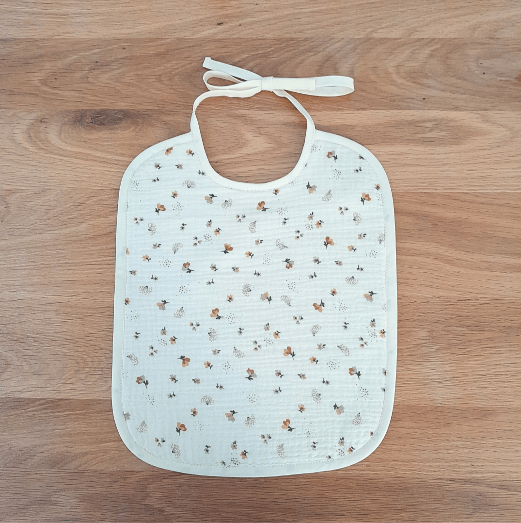 Grand bavoir bébé upcyclé - Yuna