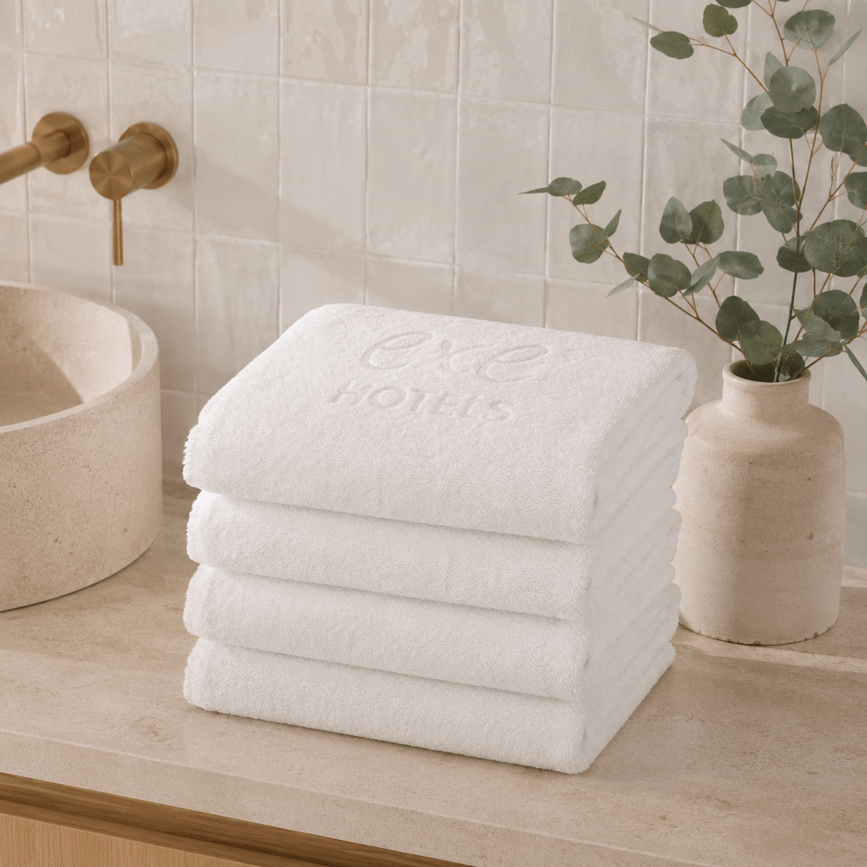 Serviettes de bain hotel 50 X 100 - neuves (lot de 2) - Yuna